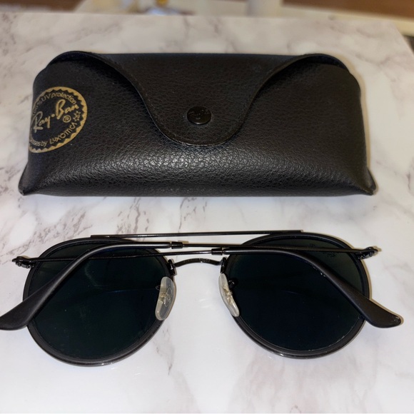 Ray-Ban Dark Round Sunglasses with Case | polarized lenses - Picture 3 of 3